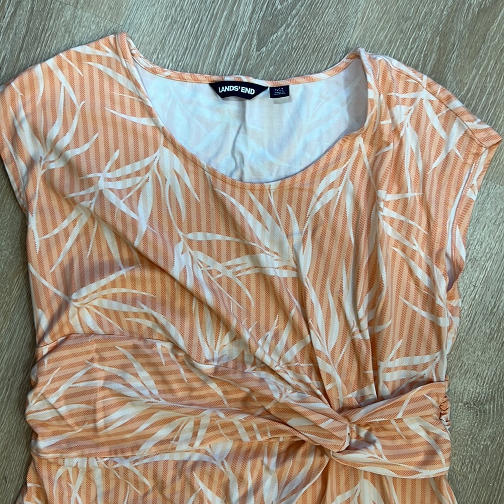 Lands End |  Coral Tropical Print Dress - Picture 6 of 6